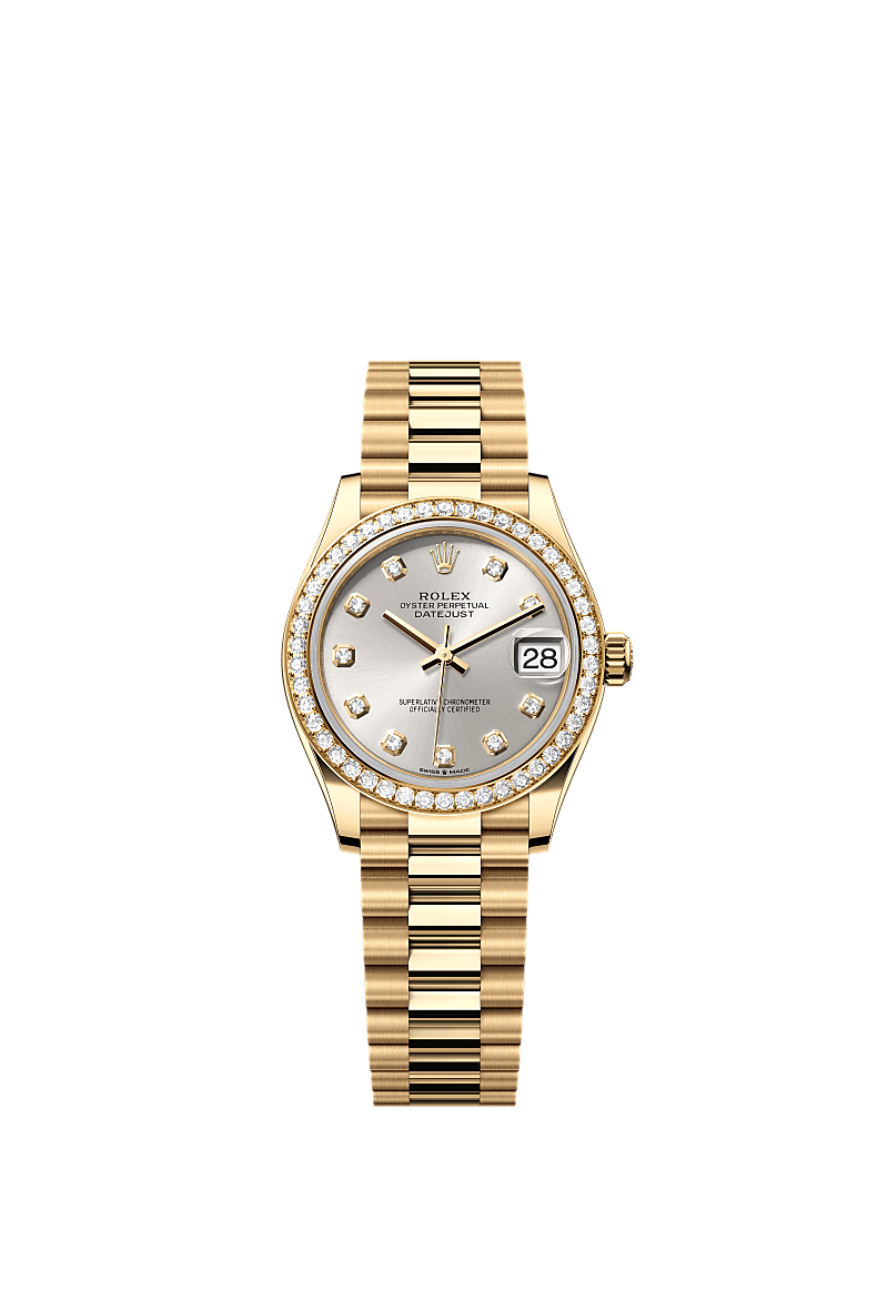 Rolex - Datejust 31 Yellow Gold / Diamond / Silver - Diamond / President — Ref. 278288RBR
