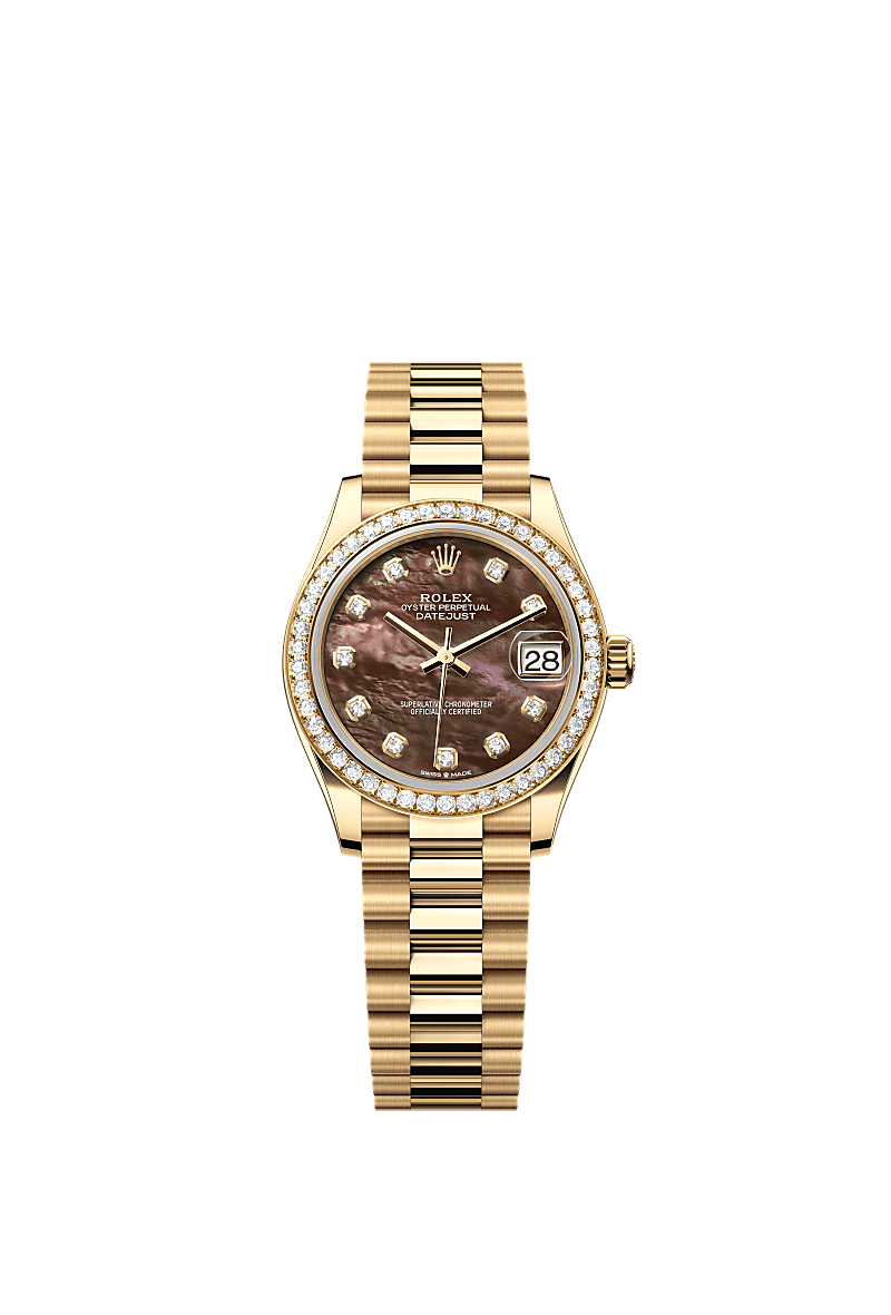 Rolex - Datejust 31 Yellow Gold / Diamond / Black MOP / President — Ref. 278288RBR