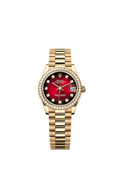 Rolex - Datejust 31 Yellow Gold Diamond / Red Gradient / President — Ref. 278288RBR