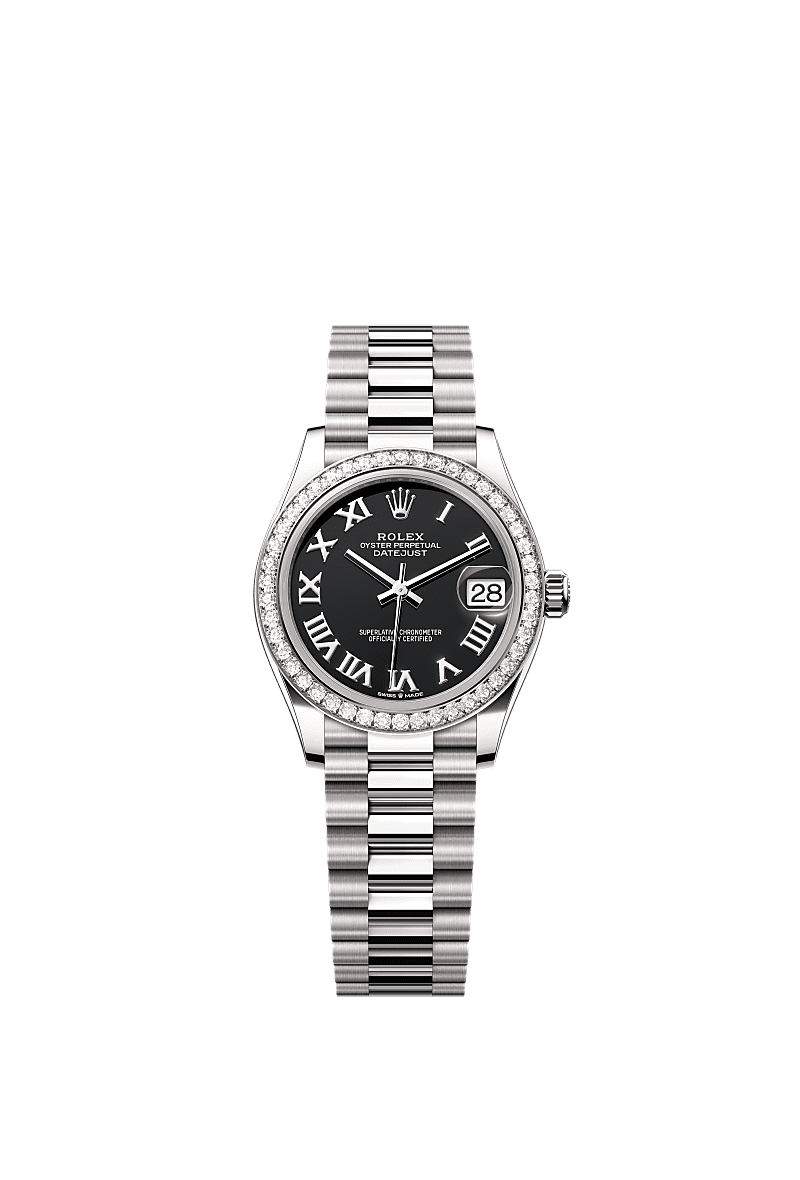 Rolex - Datejust 31 White Gold Diamond / Black - Roman — Ref. 278289RBR