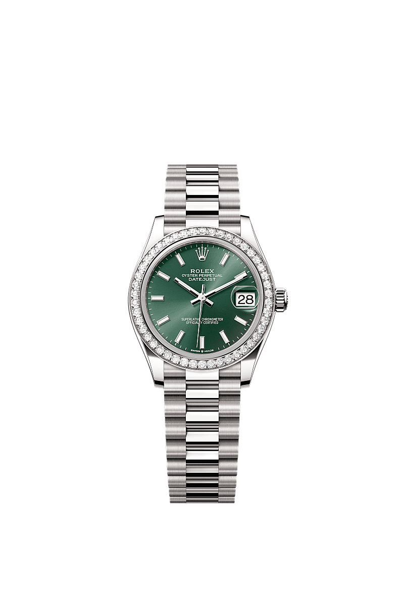 Rolex - Datejust 31 White Gold Diamond / Green — Ref. 278289RBR