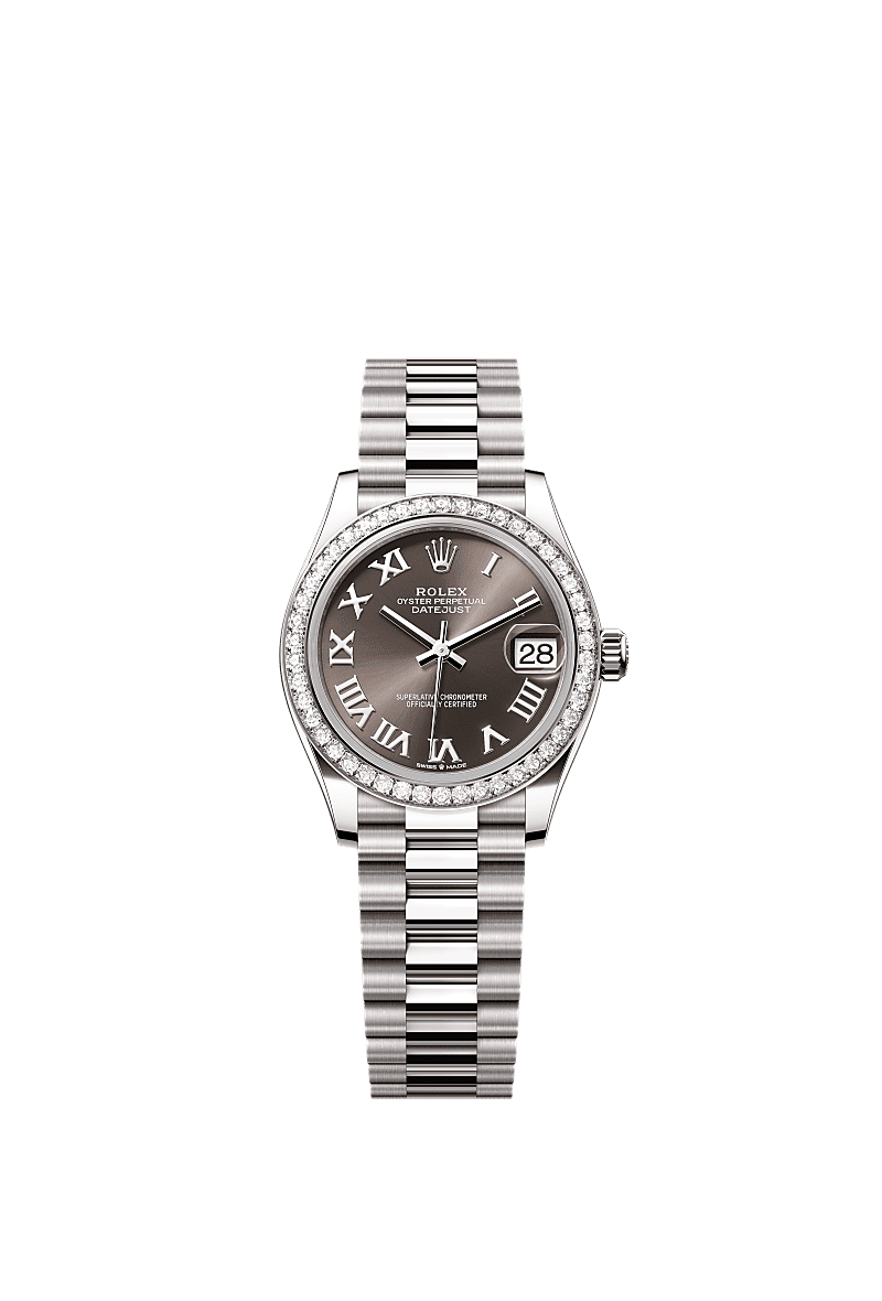 Rolex - Datejust 31 White Gold Diamond / Grey - Roman — Ref. 278289RBR