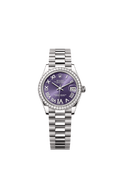 Rolex - Datejust 31 White Gold Diamond / Aubergine - Roman — Ref. 278289RBR