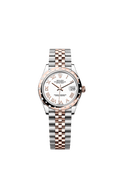 Rolex - Datejust 31 Stainless Steel/ Rose Gold / Domed - Diamond / White - Roman / Jubilee — Ref. 278341RBR