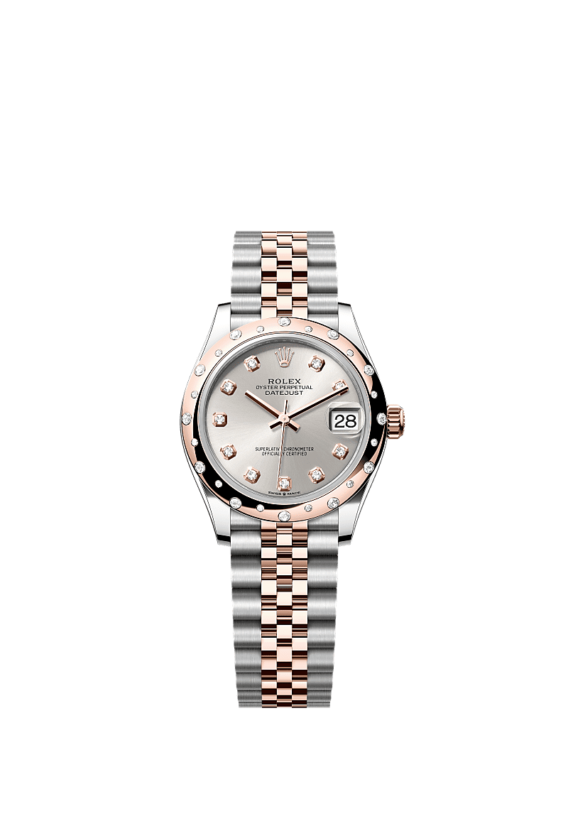 Rolex - Datejust 31 Stainless Steel/ Rose Gold / Domed - Diamond / Silver - Diamond / Jubilee — Ref. 278341RBR