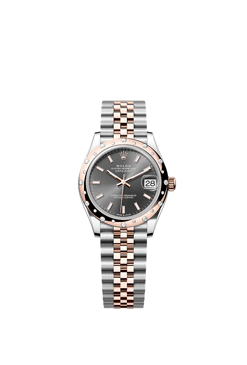 Rolex - Datejust 31 Stainless Steel/ Rose Gold / Domed - Diamond / Grey / Jubilee — Ref. 278341RBR