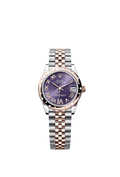 Rolex - Datejust 31 Stainless Steel/ Rose Gold / Domed - Diamond / Aubergine - Roman / Jubilee — Ref. 278341RBR