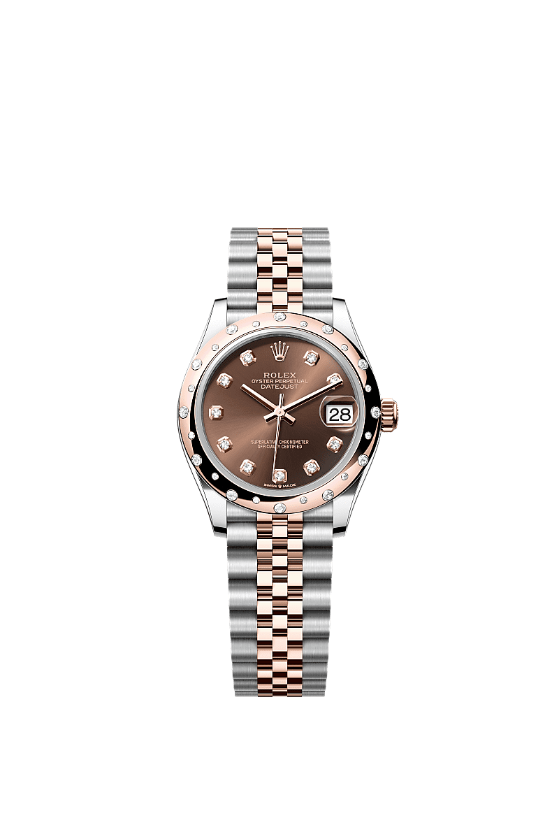 Rolex - Datejust 31 Stainless Steel/ Rose Gold / Domed - Diamond / Chocolate - Diamond / Jubilee — Ref. 278341RBR