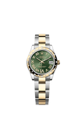Rolex - Datejust 31 Stainless Steel / Yellow Gold / Domed - Diamond / Olive - Roman / Oyster — Ref. 278343RBR