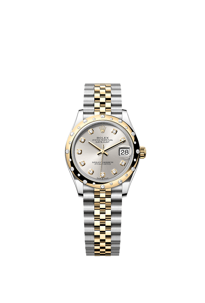Rolex - Datejust 31 Stainless Steel / Yellow Gold / Domed - Diamond / Silver - Diamond / Jubilee — Ref. 278343RBR