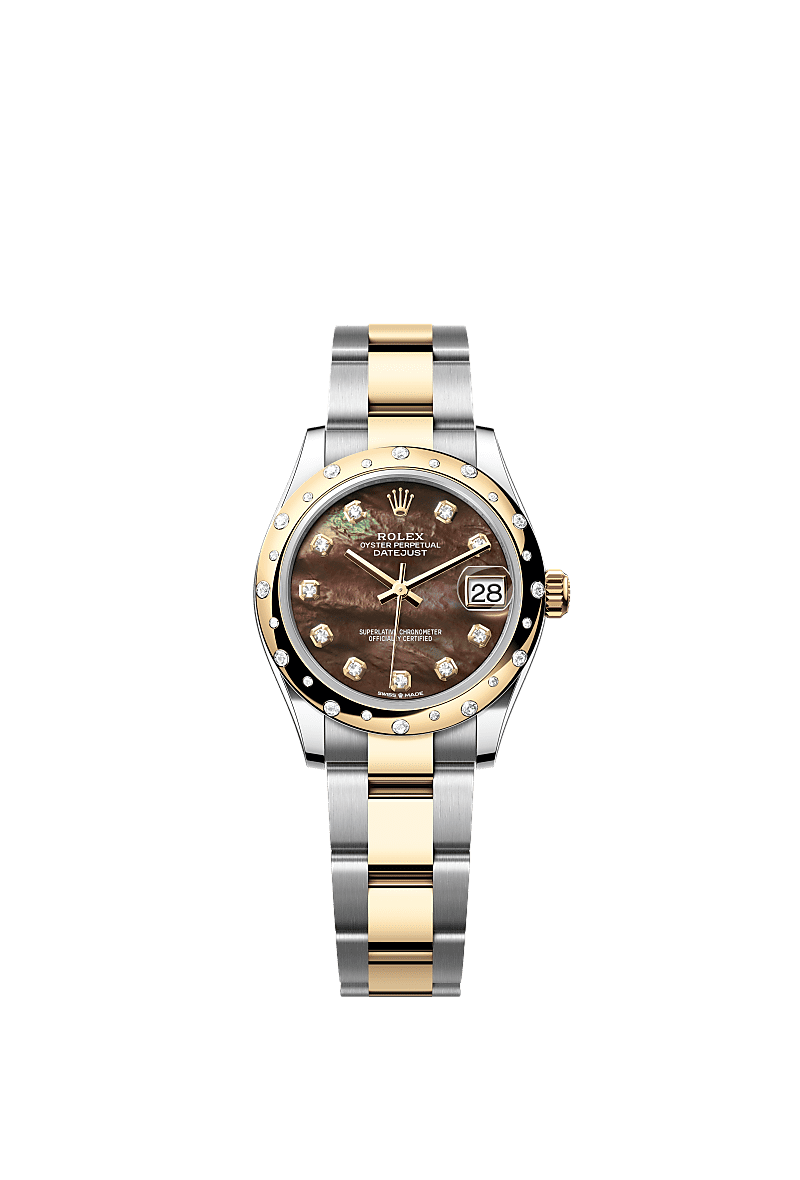 Rolex - Datejust 31 Stainless Steel / Yellow Gold / Domed - Diamond / Black MOP / Oyster — Ref. 278343RBR