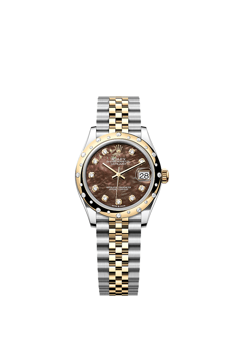Rolex - Datejust 31 Stainless Steel / Yellow Gold / Domed - Diamond / Black MOP / Jubilee — Ref. 278343RBR