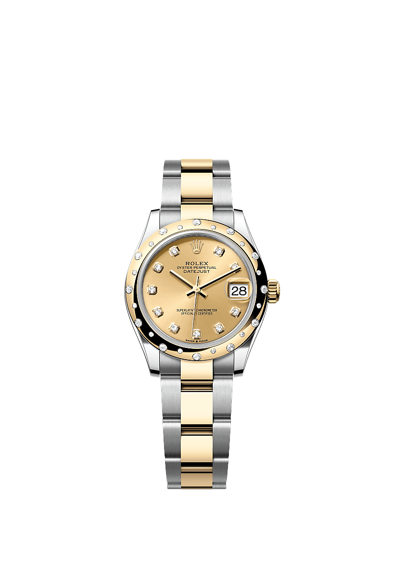 Rolex - Datejust 31 Stainless Steel / Yellow Gold / Domed - Diamond / Champagne - Diamond / Oyster — Ref. 278343RBR