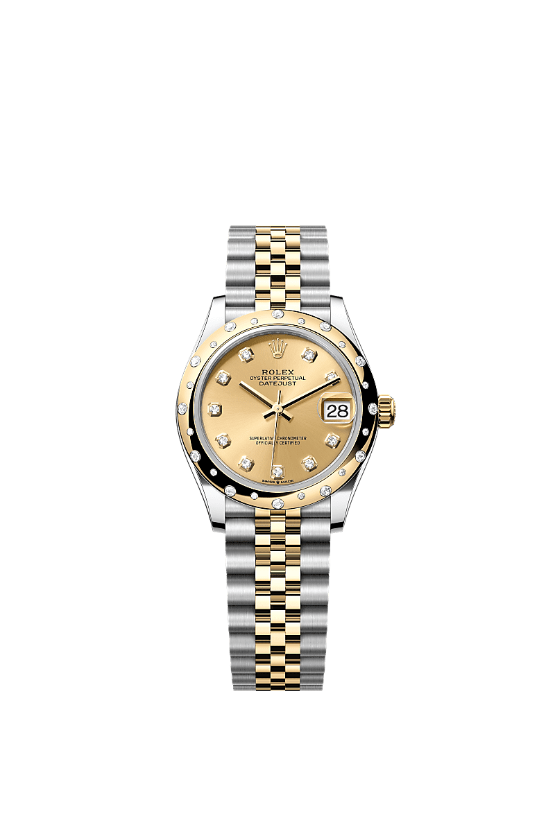 Rolex - Datejust 31 Stainless Steel / Yellow Gold / Domed - Diamond / Champagne - Diamond / Jubilee — Ref. 278343RBR