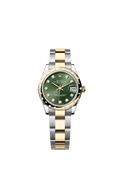 Rolex - Datejust 31 Stainless Steel / Yellow Gold / Domed - Diamond / Olive - Diamond / Oyster — Ref. 278343RBR
