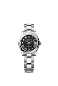Rolex - Datejust 31 Stainless Steel Domed Diamond / Oyster / Black - Roman — Ref. 278344RBR