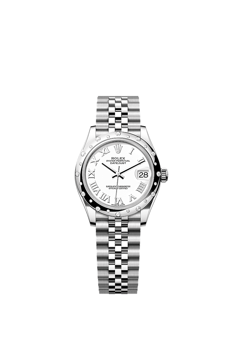 Rolex - Datejust 31 Stainless Steel Domed Diamond / Jubilee / White - Roman — Ref. 278344RBR