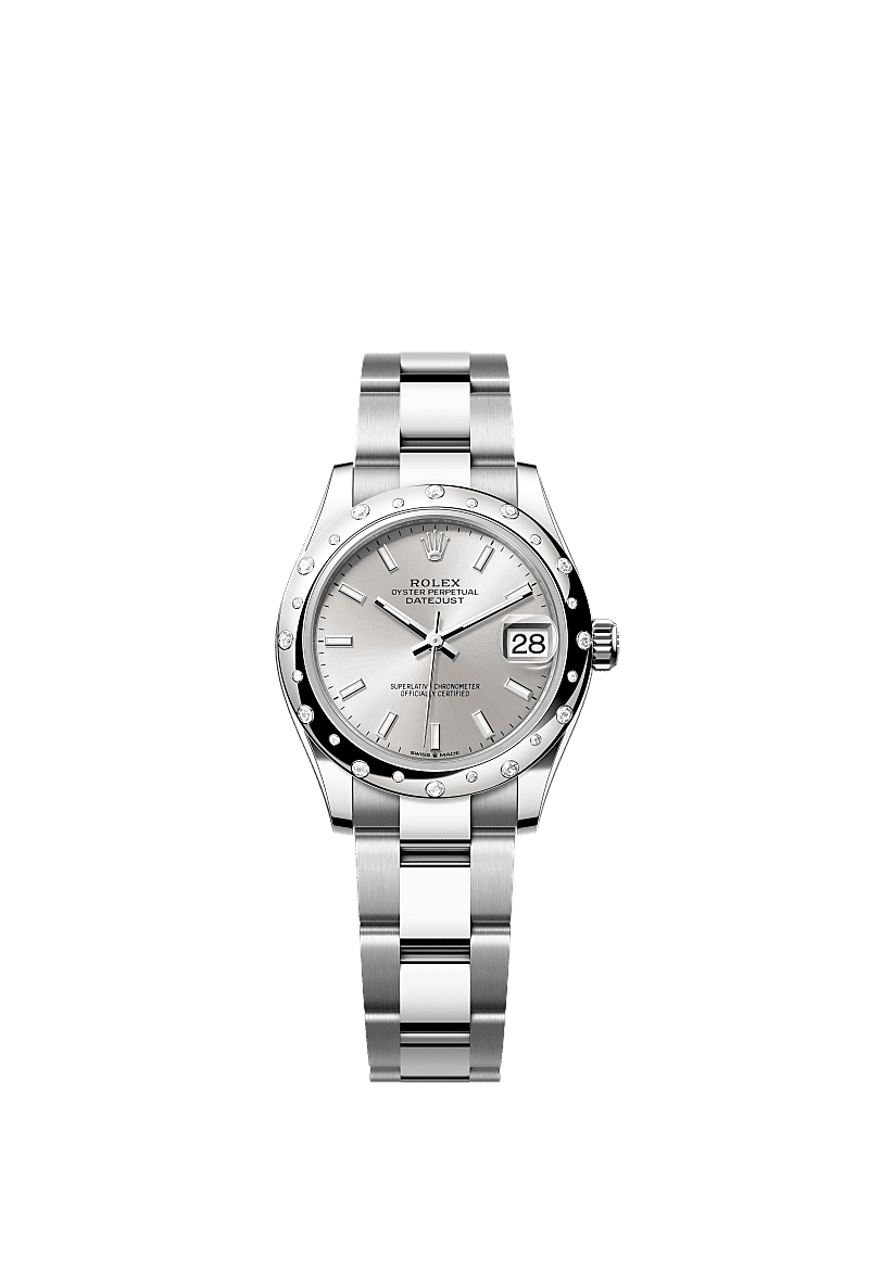 Rolex - Datejust 31 Stainless Steel Domed Diamond / Oyster / Silver — Ref. 278344RBR