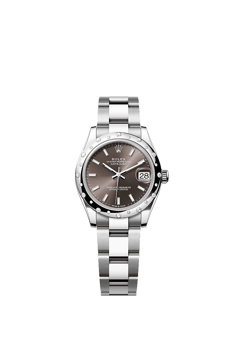 Rolex - Datejust 31 Stainless Steel Domed Diamond / Oyster / Grey — Ref. 278344RBR