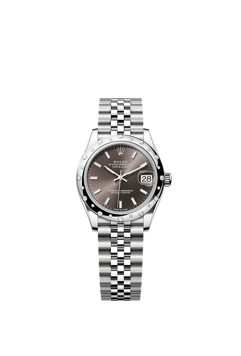 Rolex - Datejust 31 Stainless Steel Domed Diamond / Jubilee / Grey — Ref. 278344RBR