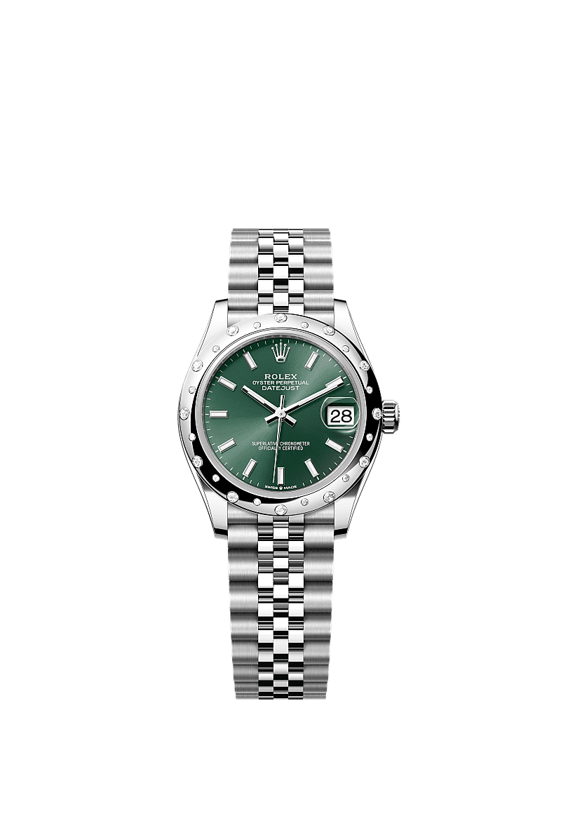 Rolex - Datejust 31 Stainless Steel Domed Diamond / Jubilee / Green — Ref. 278344RBR