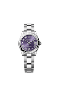 Rolex - Datejust 31 Stainless Steel Domed Diamond / Oyster / Aubergine - Roman — Ref. 278344RBR