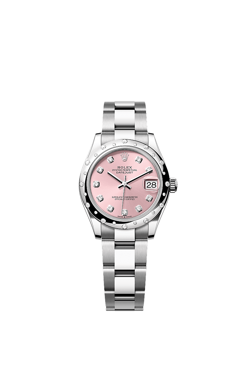 Rolex - Datejust 31 Stainless Steel Domed Diamond / Oyster / Pink - Diamond — Ref. 278344RBR