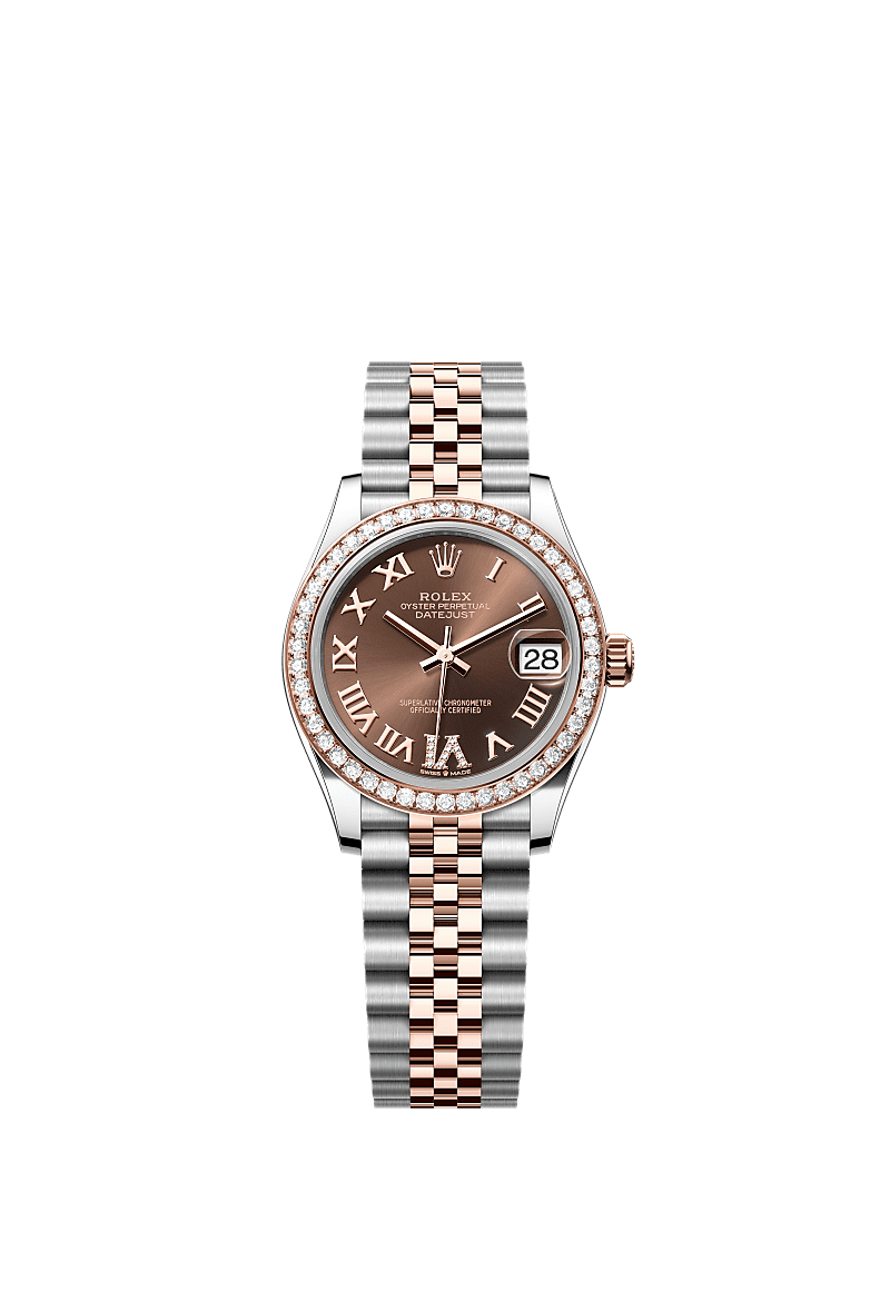 Rolex - Datejust 31 Stainless Steel/ Rose Gold / Diamond / Chocolate - Roman / Jubilee — Ref. 278381RBR