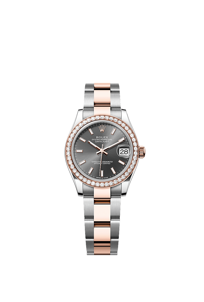 Rolex - Datejust 31 Stainless Steel/ Rose Gold / Diamond / Grey / Oyster — Ref. 278381RBR