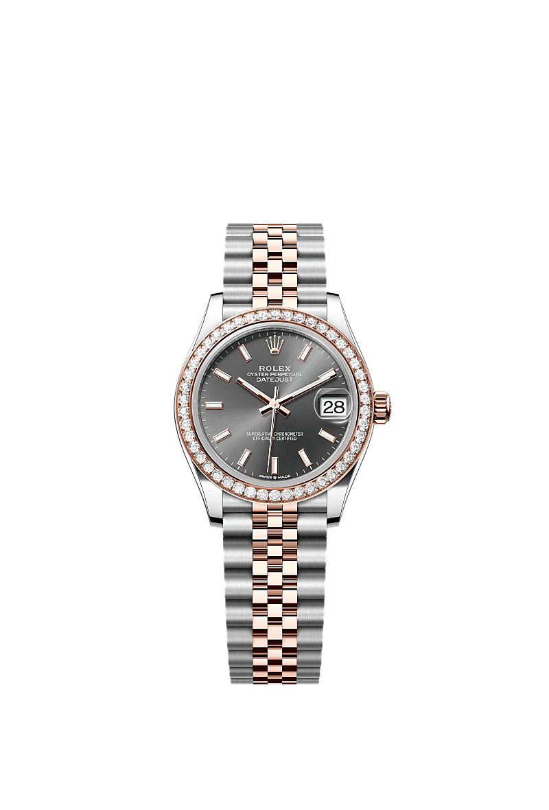 Rolex - Datejust 31 Stainless Steel/ Rose Gold / Diamond / Grey / Jubilee — Ref. 278381RBR