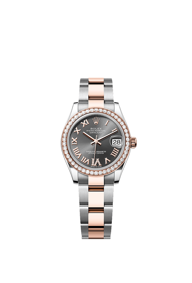 Rolex - Datejust 31 Stainless Steel/ Rose Gold / Diamond / Grey - Roman / Oyster — Ref. 278381RBR
