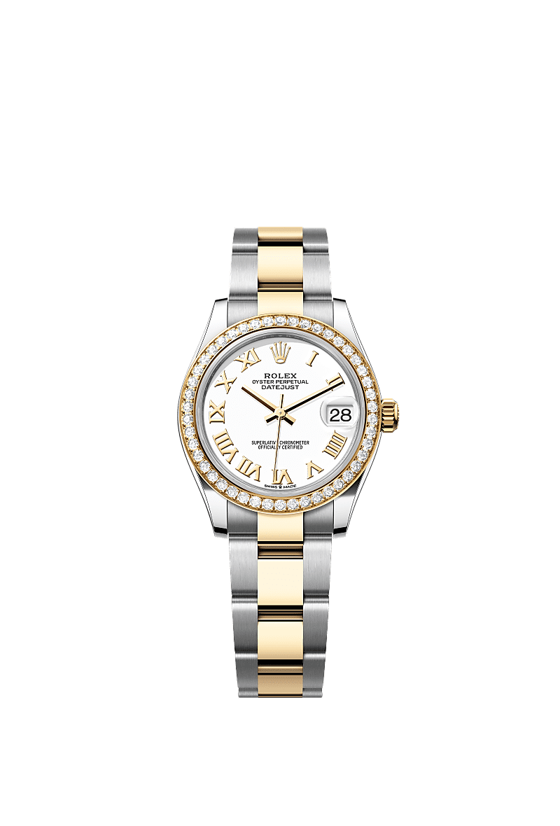 Rolex - Datejust 31 Stainless Steel / Yellow Gold / Diamond / White - Roman / Oyster — Ref. 278383RBR