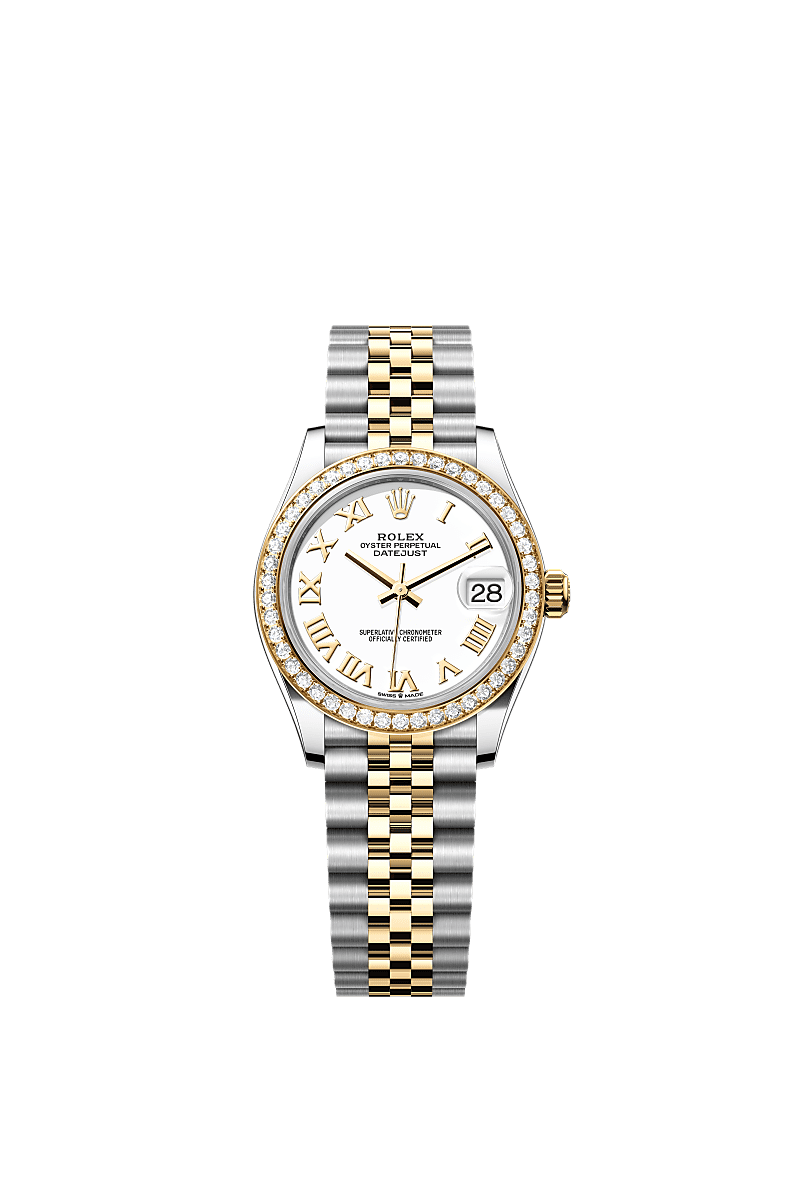 Rolex - Datejust 31 Stainless Steel / Yellow Gold / Diamond / White - Roman / Jubilee — Ref. 278383RBR