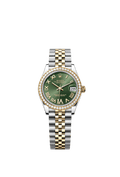 Rolex - Datejust 31 Stainless Steel / Yellow Gold / Diamond / Olive - Roman / Jubilee — Ref. 278383RBR