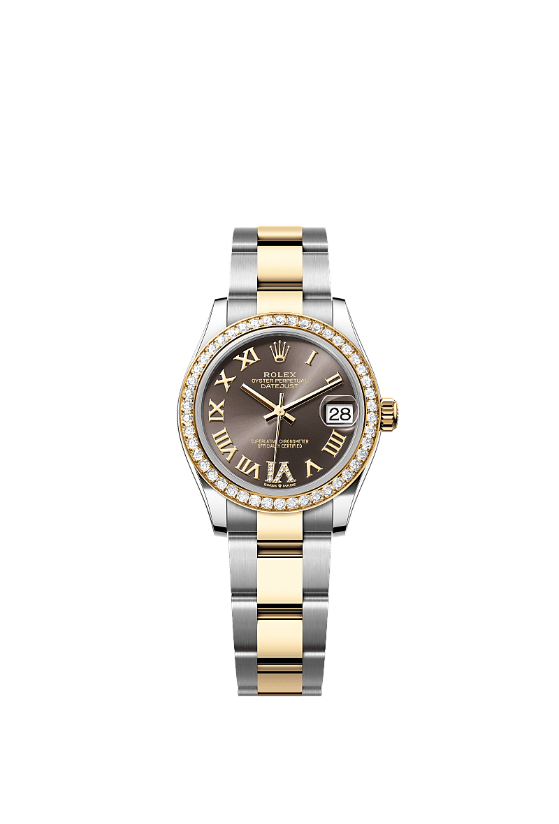 Rolex - Datejust 31 Stainless Steel / Yellow Gold / Diamond / Grey - Roman / Oyster — Ref. 278383RBR