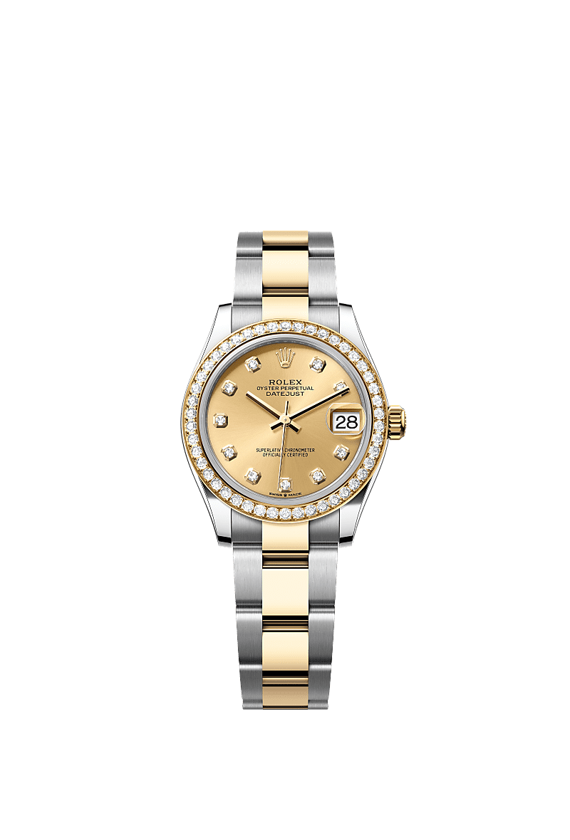 Rolex - Datejust 31 Stainless Steel / Yellow Gold / Diamond / Champagne - Diamond / Oyster — Ref. 278383RBR