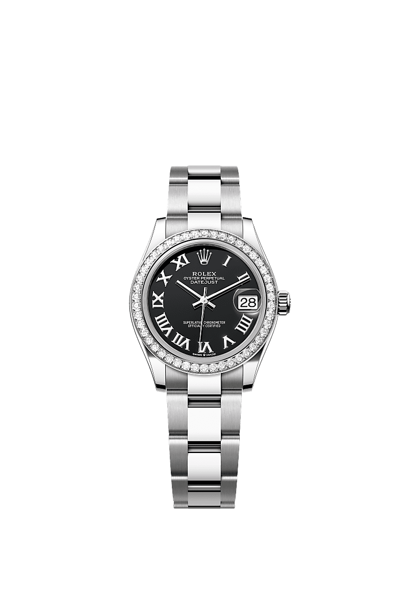 Rolex - Datejust 31 Stainless Steel Diamond / Oyster / Black - Roman — Ref. 278384RBR