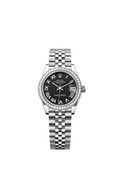 Rolex - Datejust 31 Stainless Steel Diamond / Jubilee / Black - Roman — Ref. 278384RBR