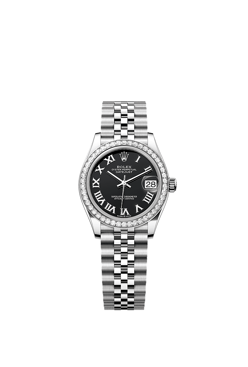 Rolex - Datejust 31 Stainless Steel Diamond / Jubilee / Black - Roman — Ref. 278384RBR