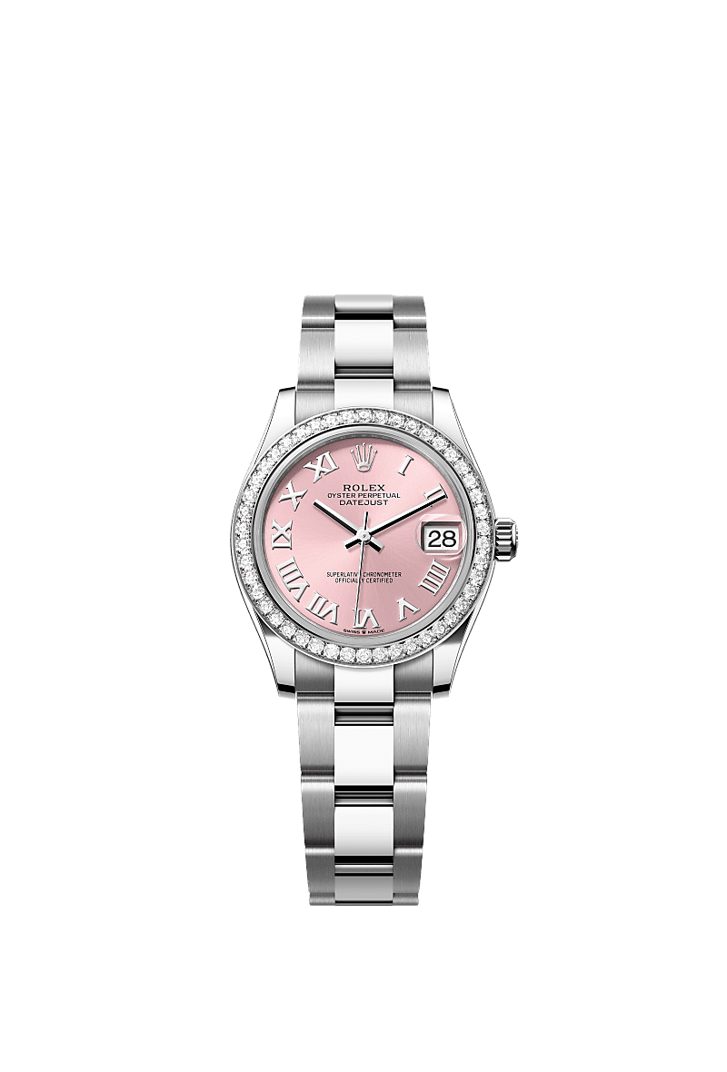 Rolex - Datejust 31 Stainless Steel Diamond / Oyster / Pink - Roman — Ref. 278384RBR