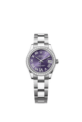 Rolex - Datejust 31 Stainless Steel Diamond / Oyster / Aubergine - Roman — Ref. 278384RBR