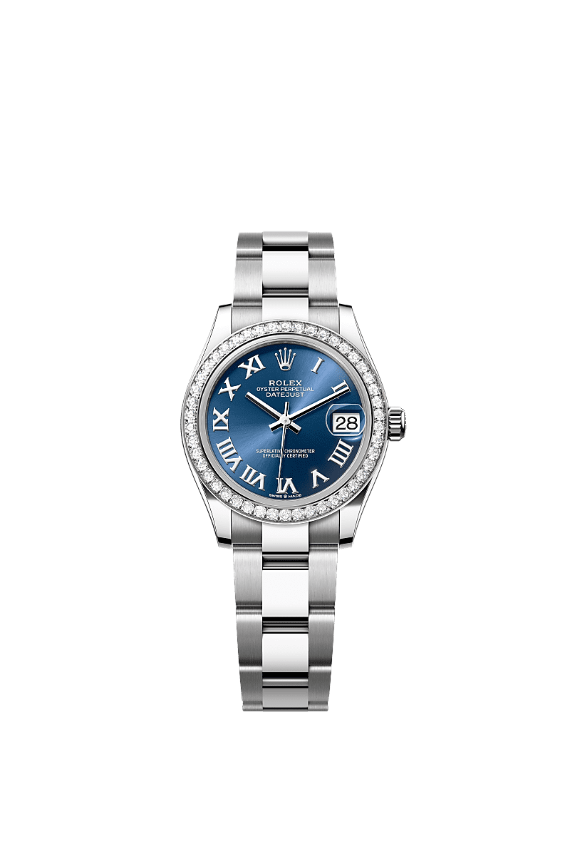 Rolex Datejust 31 Stainless Steel / Diamond / Blue - Roman / Oyster — Ref. 278384RBR