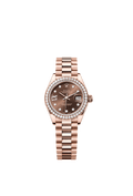 Rolex - Lady-Datejust 28 Everose Diamond / President / Chocolate Diamond — Ref. 279135RBR