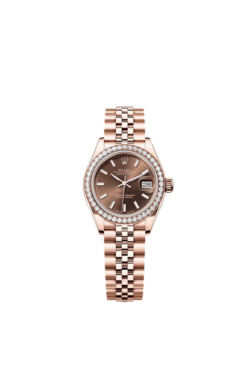 Rolex - Lady-Datejust 28 Everose Diamond / Jubilee / Chocolate — Ref. 279135RBR