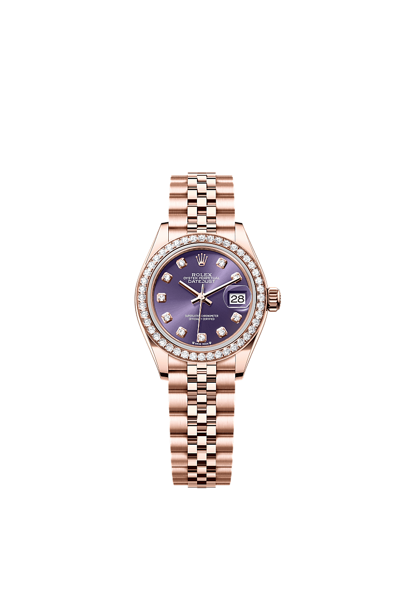 Rolex - Lady-Datejust 28 Everose Diamond / Jubilee / Aubergine — Ref. 279135RBR