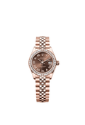 Rolex - Lady-Datejust 28 Everose Diamond / Jubilee / Chocolate Roman — Ref. 279135RBR