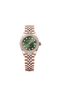 Rolex - Lady-Datejust 28 Everose Diamond / Jubilee / Olive Diamond — Ref. 279135RBR