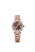 Rolex - Lady-Datejust 28 Everose Diamond / President / Chocolate Diamond — Ref. 279135RBR