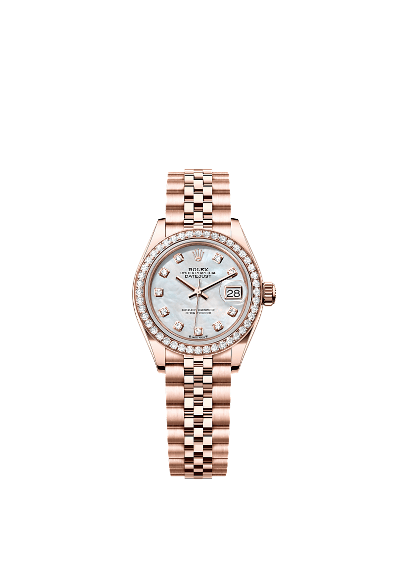 Rolex - Lady-Datejust 28 Everose Diamond / Jubilee / MOP — Ref. 279135RBR