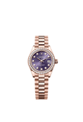 Rolex - Lady-Datejust 28 Everose Diamond / President / Aubergine — Ref. 279135RBR